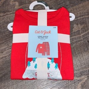 Cat & Jack Christmas plaid pajama set glitter unicorn size 18m baby girl